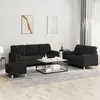 Image de vidaXL Ensemble de canapés 3 pcs avec coussins noir tissu