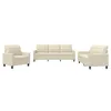 Image de vidaXL Ensemble de canapés 3 pcs avec coussins Crème Similicuir