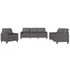 Image de vidaXL Ensemble de canapés 3 pcs avec coussins Gris Similicuir