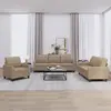 Image de vidaXL Ensemble de canapés 3 pcs avec coussins Cappuccino Similicuir