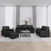 Image de vidaXL Ensemble de canapés 4 pcs avec coussins Noir Similicuir