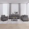 Image de vidaXL Ensemble de canapés 3 pcs avec coussins gris similicuir