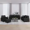 Image de vidaXL Ensemble de canapés 4 pcs avec coussins noir similicuir