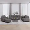 Image de vidaXL Ensemble de canapés 4 pcs avec coussins gris similicuir