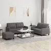 Image de vidaXL Ensemble de canapés 3 pcs avec coussins Gris Similicuir
