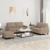 Image de vidaXL Ensemble de canapés 3 pcs avec coussins Cappuccino Similicuir