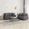 Image de vidaXL Ensemble de canapés 2 pcs avec coussins gris similicuir