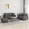Image de vidaXL Ensemble de canapés 3 pcs avec coussins gris similicuir