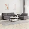 Image de vidaXL Ensemble de canapés 2 pcs avec coussins Gris Similicuir