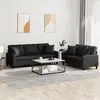 Image de vidaXL Ensemble de canapés 2 pcs avec coussins noir similicuir