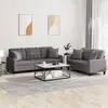 Image de vidaXL Ensemble de canapés 2 pcs avec coussins gris similicuir