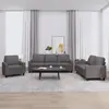 Image de vidaXL Ensemble de canapés 3 pcs avec coussins Gris Similicuir