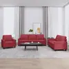 Image de vidaXL Ensemble de canapés 3 pcs et coussins Rouge bordeaux Similicuir