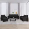 Image de vidaXL Ensemble de canapés 4 pcs avec coussins Noir Similicuir