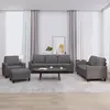 Image de vidaXL Ensemble de canapés 4 pcs avec coussins Gris Similicuir