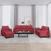 Image de vidaXL Ensemble de canapés 4 pcs et coussins Rouge bordeaux Similicuir