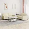 Image de vidaXL Ensemble de canapés 2 pcs avec coussins Crème Similicuir