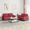 Image de vidaXL Ensemble de canapés 2 pcs et coussins Rouge bordeaux Similicuir