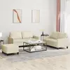 Image de vidaXL Ensemble de canapés 3 pcs avec coussins Crème Similicuir