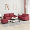 Image de vidaXL Ensemble de canapés 3 pcs et coussins Rouge bordeaux Similicuir