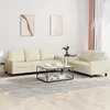 Image de vidaXL Ensemble de canapés 2 pcs avec coussins Crème Similicuir