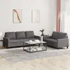 Image de vidaXL Ensemble de canapés 2 pcs avec coussins Gris Similicuir