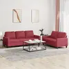 Image de vidaXL Ensemble de canapés 2 pcs et coussins Rouge bordeaux Similicuir