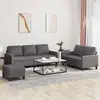 Image de vidaXL Ensemble de canapés 3 pcs avec coussins Gris Similicuir