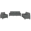 Image de vidaXL Ensemble de canapés 3 pcs avec coussins Gris foncé Tissu