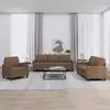 Image de vidaXL Ensemble de canapés 3 pcs avec coussins Marron Tissu