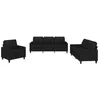 Image de vidaXL Ensemble de canapés 3 pcs avec coussins Noir Tissu