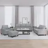 Image de vidaXL Ensemble de canapés 4 pcs avec coussins Gris clair Tissu