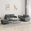Image de vidaXL Ensemble de canapés 3 pcs avec coussins Gris foncé Tissu