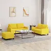 Image de vidaXL Ensemble de canapés 3 pcs avec coussins Jaune clair Tissu