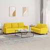 Image de vidaXL Ensemble de canapés 2 pcs avec coussins Jaune clair Tissu