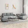 Image de vidaXL Ensemble de canapés 3 pcs avec coussins Gris clair Tissu