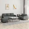 Image de vidaXL Ensemble de canapés 3 pcs avec coussins Gris foncé Tissu