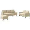 Image de vidaXL Ensemble de canapés 3 pcs avec coussins Crème Tissu