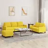 Image de vidaXL Ensemble de canapés 3 pcs avec coussins Jaune clair Tissu