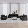 Image de vidaXL Ensemble de canapés 3 pcs avec coussins Noir Velours