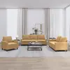 Image de vidaXL Ensemble de canapés 3 pcs avec coussins Marron Velours