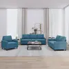 Image de vidaXL Ensemble de canapés 3 pcs avec coussins Bleu Velours
