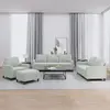 Image de vidaXL Ensemble de canapés 4 pcs avec coussins Gris clair Velours