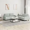 Image de vidaXL Ensemble de canapés 2 pcs avec coussins Gris clair Velours