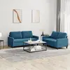 Image de vidaXL Ensemble de canapés 2 pcs avec coussins Bleu Velours