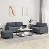 Image de vidaXL Ensemble de canapés 3 pcs avec coussins Gris foncé Velours