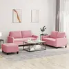 Image de vidaXL Ensemble de canapés 3 pcs avec coussins Rose Velours