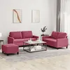 Image de vidaXL Ensemble de canapés 3 pcs avec coussins Rouge bordeaux Velours