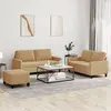 Image de vidaXL Ensemble de canapés 3 pcs avec coussins Marron Velours