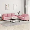 Image de vidaXL Ensemble de canapés 2 pcs avec coussins Rose Velours
